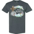 thumbnail image 3 of Inktastic Easter He Has Risen with Cross and Flowers T-Shirt, 3 of 5