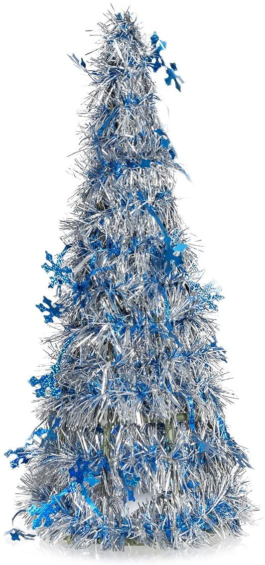 Darice 15 ft Tinsel Tree Blue