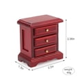 thumbnail image 6 of Miniature Bedside 1:12 Furniture Dollhouse Nightstand Bedroom Drawer Cabinet Model Accessories Mini House Scene Building Tabletop Decorations (Red), 6 of 6