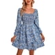 thumbnail image 2 of Lucakuins, minivestido de verano para mujer, estampado Floral, cuello cuadrado, manga larga, volantes, pastel, primavera otoño, vestido informal Lucakuins  moda, 2 of 7