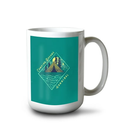 

15 fl oz Ceramic Mug Hannibal Missouri Lake Life Series Contour Camping Dreams Dishwasher & Microwave Safe