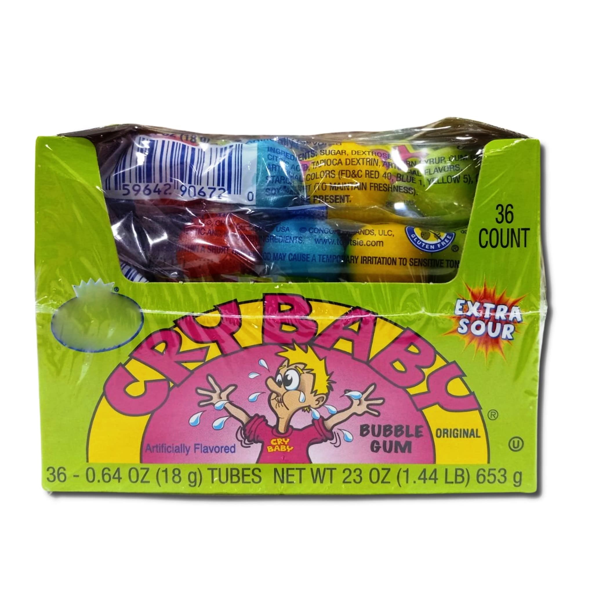 Extra Sour Bubble Gum Balls Bundled By Tribeca Curations 36 Count Box Pack of 2 (72 Total