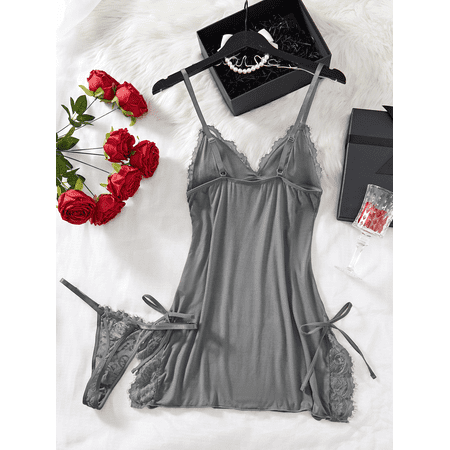 LWP dream love Women s Lingerie Sexy Nightwear Spaghetti Strap Nightgown Babydoll Chemise