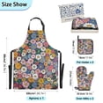 thumbnail image 3 of 5 Pcs Kitchen Set Heat Resistant Oven Mitts and Non-Slip Pot Holders with Adjustable Cooking Apron Little Beautiful Daisy Flower, 3 of 6