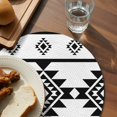 thumbnail image 3 of White Black Boho Round 15 Inch Placemats Set of 4, Southwest Ethnic Abstract Geometric HeatResistant Non Slip Place Mats for Dining Table, Wipeable Braided Kitchen Table Mats for Housewarming, 3 of 9