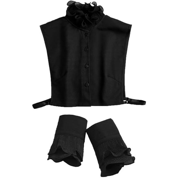 Camicover Fake Collar Shirt Ruffle Edge Decoration Dickey Stand Collar for Women