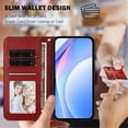 thumbnail image 5 of For Samsung Galaxy A13 4G / 5G Litter Panda Embossing Leather Phone Case with RFID Blocking Card Slot Wallet Magnetic Clasp Lanyard Flip Stand Case,Wine Red,For Galaxy A13 4G / 5G, 5 of 9