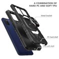 thumbnail image 2 of Galaxy A03s Case,Samsung Galaxy A03s Case with Tempered Glass Screen Protector Car Mount Ring Kickstand Shockproof Phone Case - Black, 2 of 7