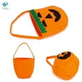 thumbnail image 3 of Deago 6PCS Halloween Pumpkin Candy Bags for Kids, Trick or Treat, Non-Woven Pumpkin Buckets Trick or Treat Bags Holder Handbag for Halloween Party Favors Supplies, 3 of 7