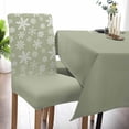 thumbnail image 2 of Chair Covers for Dining Room Set of 8,Christmas Snowflake Stretch Seat Protector Removable Washable Chairs Slipcovers for Kitchen Banquet Wedding Hotel,Winter Snowfall on Sage Green, 2 of 6