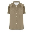 thumbnail image 4 of zfhfof Men's Short Sleeve Button Down Shirt Casual Fishing Hiking Work Shirt Lightweight Summer Cargo Shirt with 2 Pockets, 4 of 6