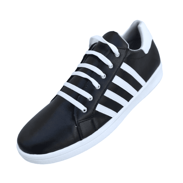 Tenis Colore Casual para Dama Leoniex Calzaplus Cabra Negro Rayas Blancas