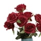 thumbnail image 3 of Yuarrent Flor de rosa artificial 10 cabezas flor falsa floral ramo de boda decoración del hogar Decoración rojo oscuro, 3 of 6