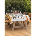 thumbnail image 2 of Outdoor Tablecloth with Umbrella Hole and Zipper, Orange Fall Rectangle Table Cloth 60x102 Inch Waterproof Tablecloth, Thanksgiving Gnomes Sunflower Maple Leaf Picnic Table Cover for Patio Camping, 2 of 7
