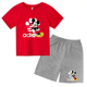 thumbnail image 3 of Conjunto de 2 piezas de camiseta y pantalones cortos de marca Disney de manga corta de verano para niños y niñas, conjuntos de moda para bebés de 2 a 12 años, 3 of 5
