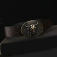 thumbnail image 3 of lanema Engraved Bull Head Buckle Western Belt Buckle Men Women Unisex Waistband Buckle, 3 of 7