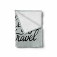 thumbnail image 2 of Adventure Soft Flannel Fleece Throw Blanket, Packing the Bags and Traveling World Journey and Fun Themed Work of Art Print, Cozy Plush for Indoor and Outdoor Use, 60" x 80", Black White, by Ambesonne, 2 of 6