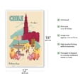 thumbnail image 2 of Chile - Plaza de Armas - Santiago - Vintage Airline Travel Poster by C. Bush c.1955 - Master Art Print (Unframed) 12in x 18in, 2 of 4