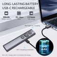 thumbnail image 4 of N95 Presentation Clicker with USB-A&C Receiver, PowerPoint Clicker for Presentation Remote, Rechargeable Wireless Presenter Pointer, Slide Advancer for PC/Laptop/e-Book (Green, USB-AC), 4 of 4