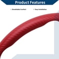 thumbnail image 6 of PU Artificial Leather Steering Wheel Cover ABS Car Steering Wheel Protector Red Carbon Fiber Pattern 1 Pair, 6 of 6