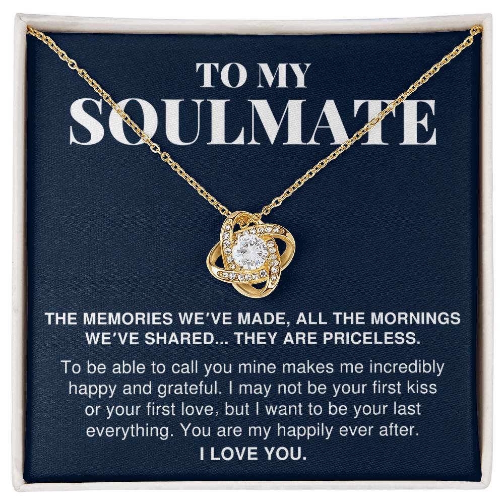 To My Soulmate Gift The Memories We ve Made Romantic Love Knot Necklace