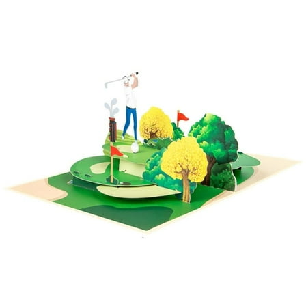 Golf Basketball Popup Card,Handmade 3D Sports Greeting Cards with Envelope for Happy Birthday,Father Day,Anniversary