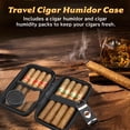 thumbnail image 2 of Humidor Cigar Box, Travel Humidor, Cigar Case with Cigar Cutter, Humidifier & Moisturizing Tablet, Cigar Travel Holder, Cigar Accessories Gifts for Men, Cigar Lovers, Black (Cigar Not Included), 2 of 6