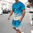 thumbnail image 2 of GERsome Men's 2 Piece Workout Outfits Short Sleeve Crewneck T Shirts and Shorts Sets Summer Athletic Loungewear Tracksuit with Pockets M-5XL, 2 of 5
