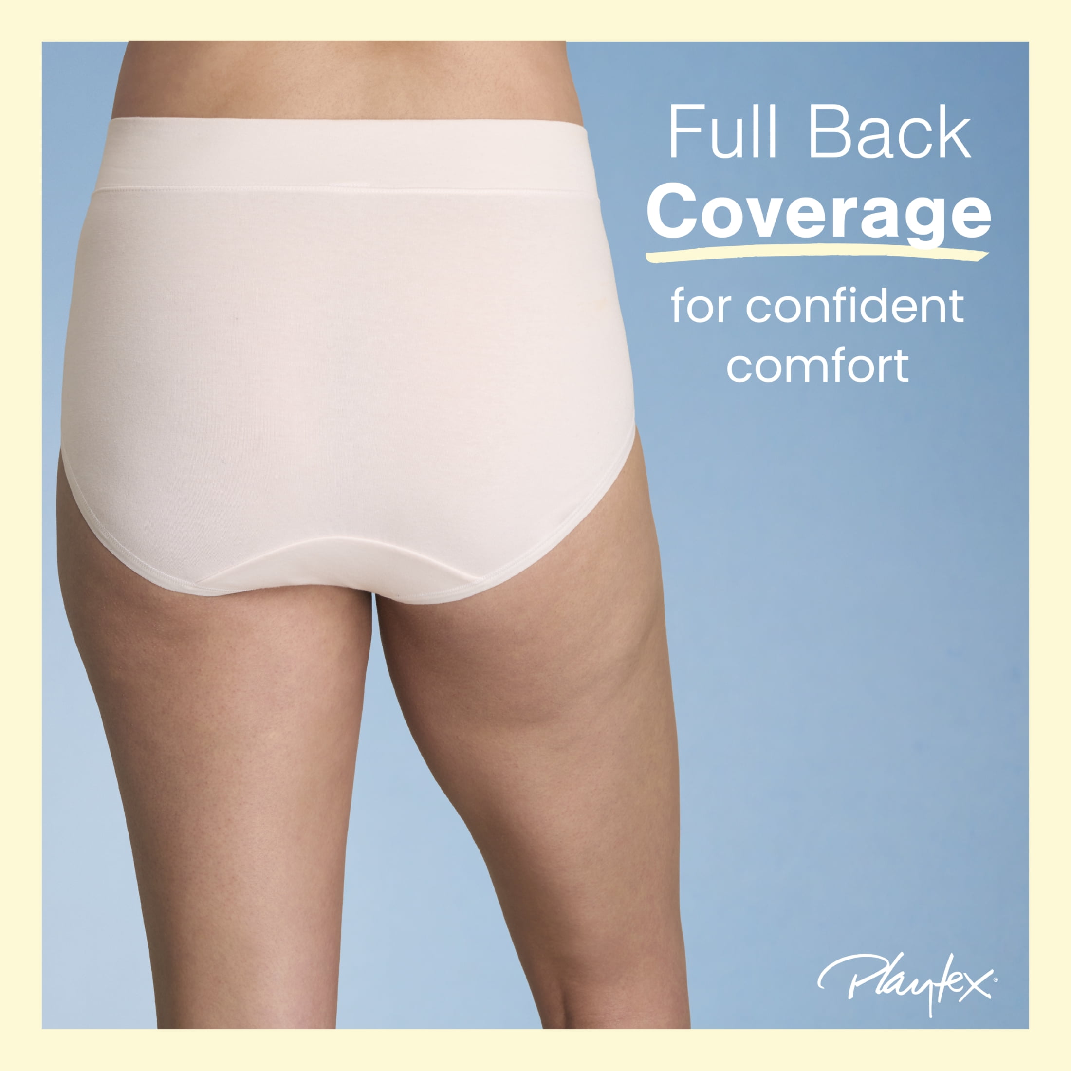 Playtex Women's Cotton Stretch Light Smoothing Underwear Brief, 3-Pack
