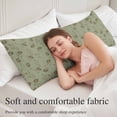 thumbnail image 5 of Sage Green Floral Body Pillow Covers 20"x60", Vintage Spring Botanical Flowers Soft Brushed Microfiber Breathable Throw Pillow Covers, Pillowcase with Zipper for Couch Sofa Bedroom Living Room, 5 of 9
