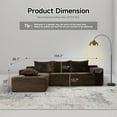 thumbnail image 6 of 104" Cloud Sectional Couch with L-Shape Chaise, Modern Modular Sofa with Deep Seat, Upholstered Couches with Back Cushion，Upholstered Couches for Living Room Bedroom,Khaki,Left Facing Chaise, 6 of 8