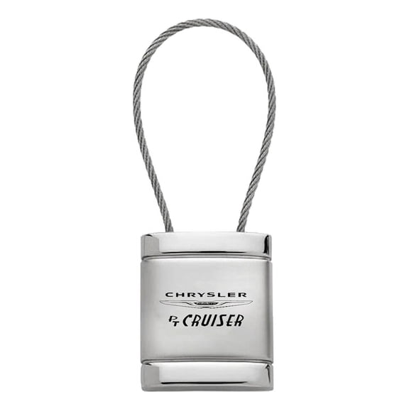Chrysler PT Cruiser Satin Chrome Cable Key Ring (Silver)