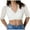 *White, variant on CENGNIAN No Boundaries Women's White Lace Scallop Trim Crop Tops,Womens Short Sleeve V-Neck Ruched Shirts,Laides Elegant Blouse for Bavarian,White,Size XXL