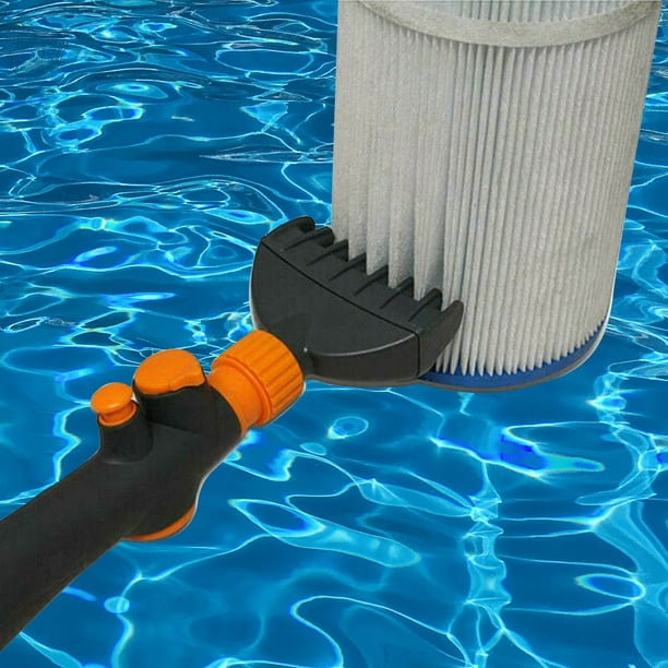 Le nettoyeur de cartouche de filtre de piscine avec adaptateur de tuyau  élimine la saleté des débris pour l'outil de nettoyage de cartouche de  piscine de spa de filtre de piscine 