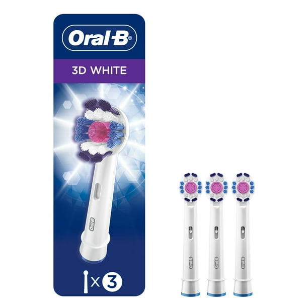 Oral-B Pro - Cabezal de repuesto para cepillo para polvo de dientes eléctrico, Blanco, 3 unidades