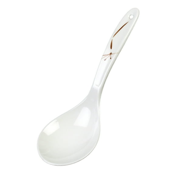 Excellante Melamine Dinnerware Collection 1-1/2 oz., 9" x 3" Rice Ladle, Bamboo, Comes in Dozen