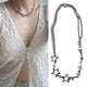 thumbnail image 2 of Collar gargantilla shaofei con cadena de clavícula de plata y cuentas de cristal 31-40 cm, 2 of 5