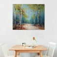thumbnail image 2 of JEUXUS  White Birch Tree Canvas Wall Art Blue Forest Painting Landscape Picture, Teal Nature Artwork Modern Large Framed for Living Room Bedroom Bathroom Dinning Room Home Office Wall Decor, 2 of 4