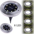 thumbnail image 2 of Luz solar iluminación exterior 8LED luz subterránea 4 piezas de luz blanca, 2 of 5