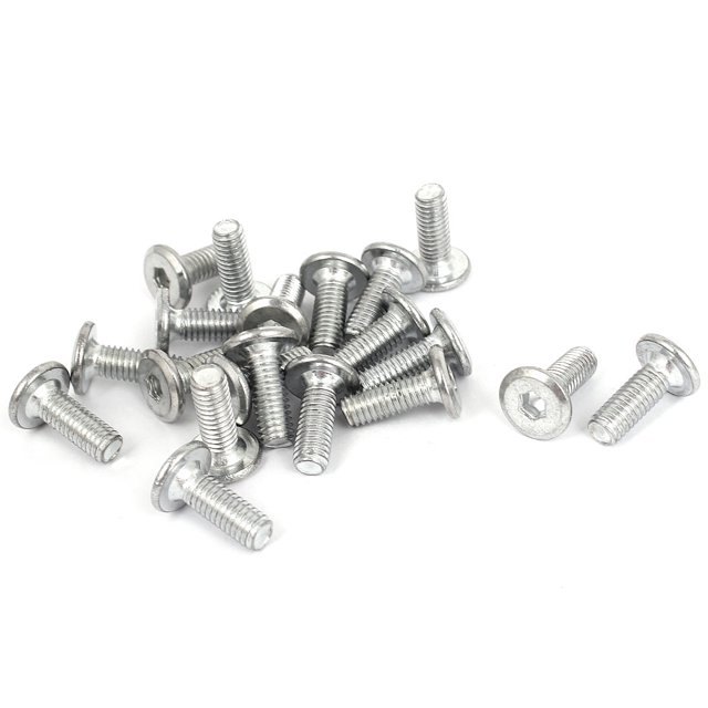 Unique Bargains 20 Pcs Countersunk Flat Head Cap Hexagon Socket Bolt Screws M6 x 15mm