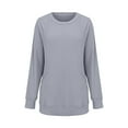 thumbnail image 6 of Multicolor Hoodies for Women Long Sleeve Shirts for Women Casual Tops Loose Fit Rib Knit Lightweight Long Sweater Crew Neck Pullover with Pockets Fall Tops for Women 2025, 6 of 6
