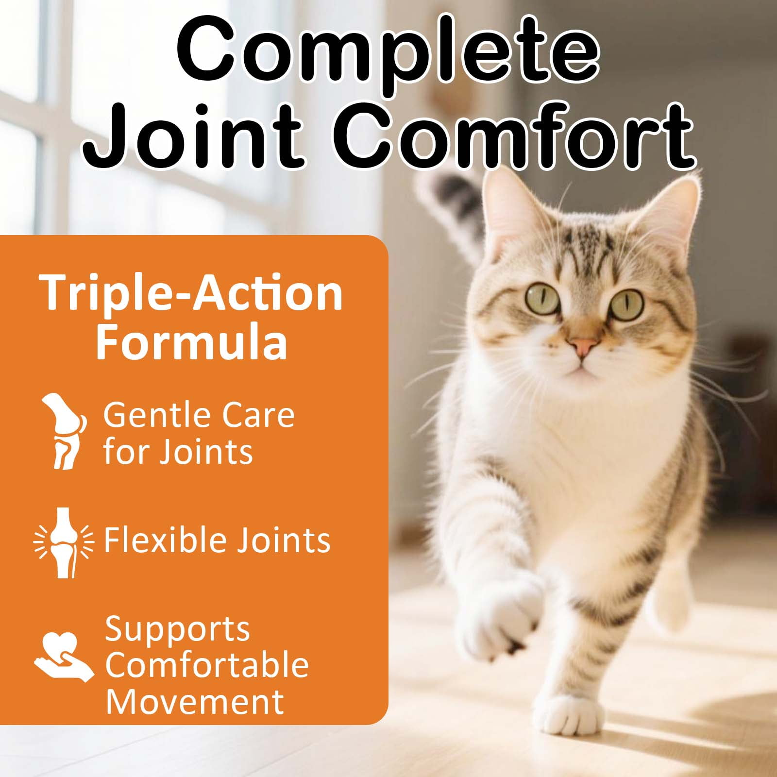 Oimmal Cats Joint Health Supplement, Contains Glucosamine for Cats, Plus Green Lipped Mussel and Omega-3, Supports Joint Health & Mobility, Crunchy Outside & Soft Inside 120day
