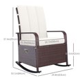 thumbnail image 3 of Outsunny Chaise Berçante en Osier avec Coussin Doux Repose-Pieds Réglable Crème, 3 of 10