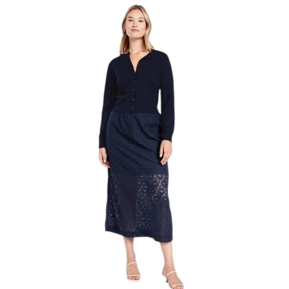 Old Navy High-Waisted Lace Midi Skirt - #798241 -