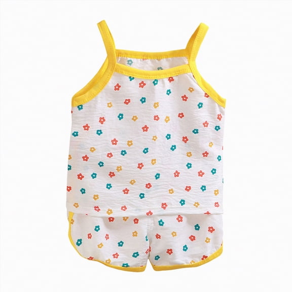Leey-World Toddler Baby Boy Summer Outfit Funny Letter Tanks Top Shorts Set Infant Boy Summer Clothes 6 12 18 Months 2T 3T(Light Yellow,3-4 Years)