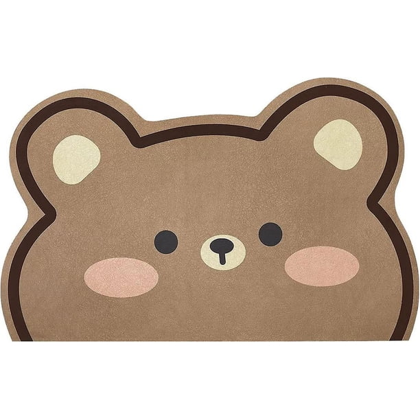 Listones De Baño 50x80cm Animal Lindo Alfombra Súper Absorbente Alfombra Antideslizante Alfombra De Baño De Poliéster Alfombra De Baño De Espuma Ultra Suave para Cocina Y Baño, O
