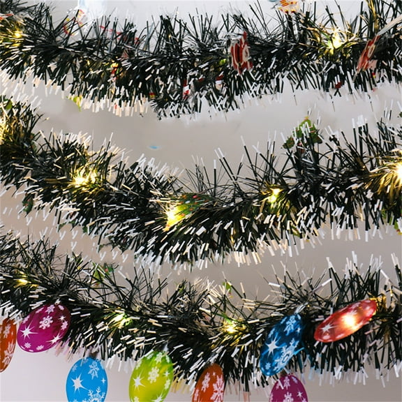 6.56ft Christmas Garland Decorations with 20 LED Lights,TGY Battery Operated Hanging Garland,Artificial Greenery Garland for Xmas New Year Home Outdoor Decor(Multicolor, Green)