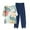 Navy, variant on LYXSSBYX Two Piece Sets for Women Summer Women's Casual Round Neck 5/4 Sleeve Top and Pants Digital Printing Two-piece Set