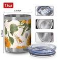 thumbnail image 3 of 12oz Tumblers White Sunflower Seed Leaf Pattern Vacuum Insulated Stainless Steel Travel Tumbler Cups Mug with Lid and Straw for Beer,Coffee,Beverages with Cleaning Brush for Cold & Hot Drinks, 3 of 5