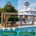 thumbnail image 3 of LazySunsets 10x20 FT Wall-Mounted Aluminum Gazebo Polycarbonate Roof with Full Mosquito Netting & Privacy Curtains, 3 of 8